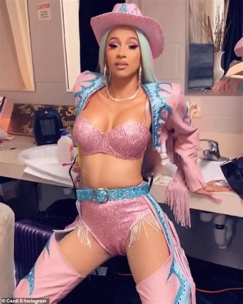 Cardi B Sizzles In Pink Sparkling Bra And Matching Panties As She Shows