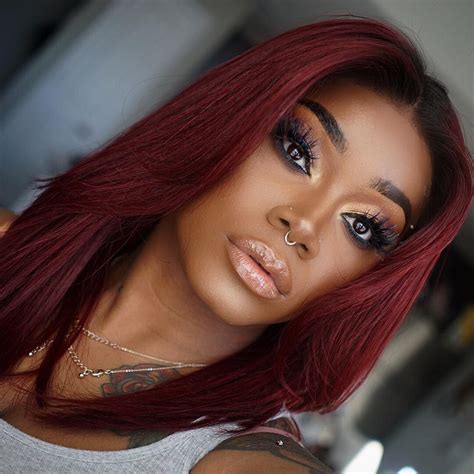 10 Crimson Hair Color On Dark Skin Fashion Style