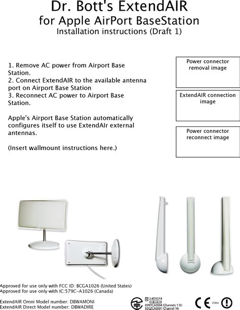 Apple A1026 802 11 B G Wireless LAN Module User Manual External Antenna