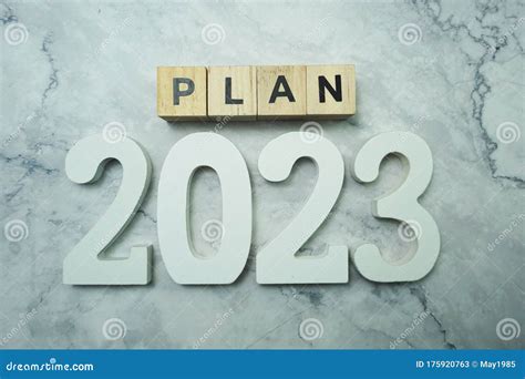 Plan 2023 Alphabet Letter On Marble Background Stock Image Image Of