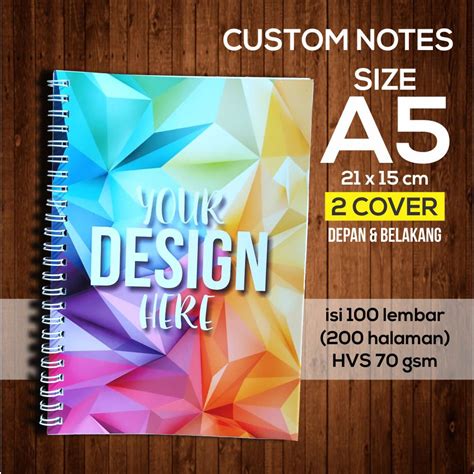 Jual Notebook Buku Agenda Notes Spiral Custom A5 COVER DEPAN