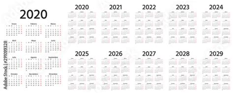 Calendar Spanish 2020 2021 2022 2023 2024 2025 2026 2027 2028
