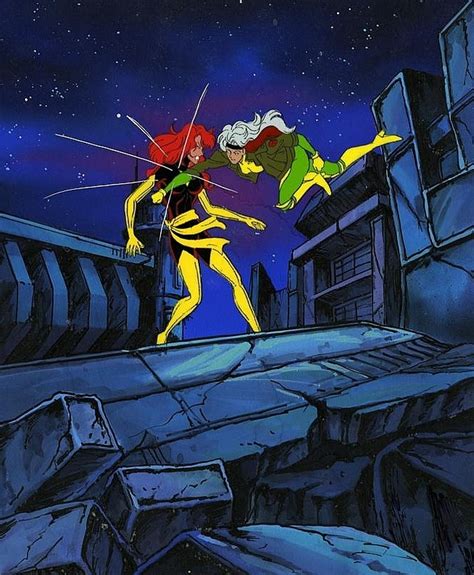 Rogue And Dark Phoenix In C Es Marvel Animation Cel Set Ups Comic