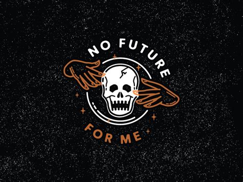 No Future Badge Logo Illustration Design Skull Art