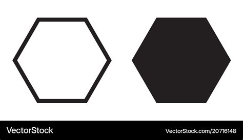 Hexagon Icon Six Sided Polygon Royalty Free Vector Image