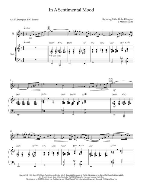 In A Sentimental Mood Arr Debra E Stempien Gregory H Turner Sheet