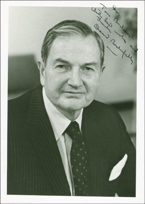 David Rockefeller Sr Autographed Inscribed Photograph