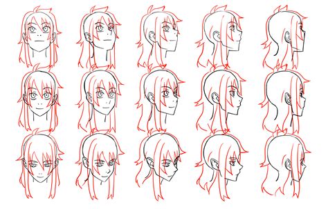 Drawing anime head, whether it's male or female, is pretty simple. Anime Heads At Different Angles Drawing at GetDrawings | Free download