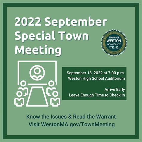 Special Town Meeting Is September 13 Know The Issues Weston Owl