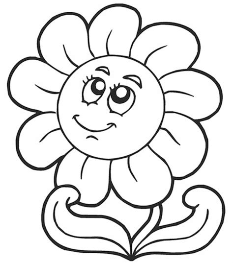 Fiore grande e piccolo fiore. Disegno di fiore semplice per bambini piccoli da stampare ...