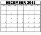 December 2018 Calendar | Printable calendar word, Calendar word ...