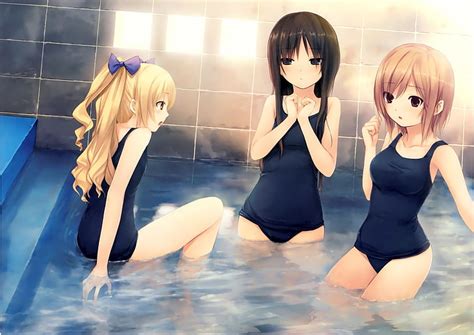 3440x1440px Free Download Hd Wallpaper Bathing Anime Girls