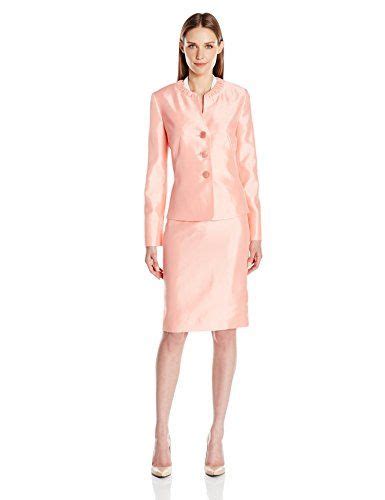women s suiting le suit womens 3 button collarless shiny skirt click image to review more