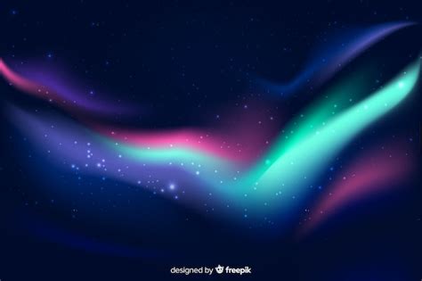 Free Vector Beautiful Northern Lights Background