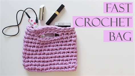 Crochet Bag Using T Shirt Yarn Fast Crocheted Accessories Youtube