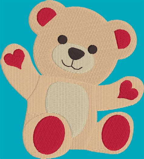 Cute Teddy Bear Embroidery Design Download Pes File Etsy