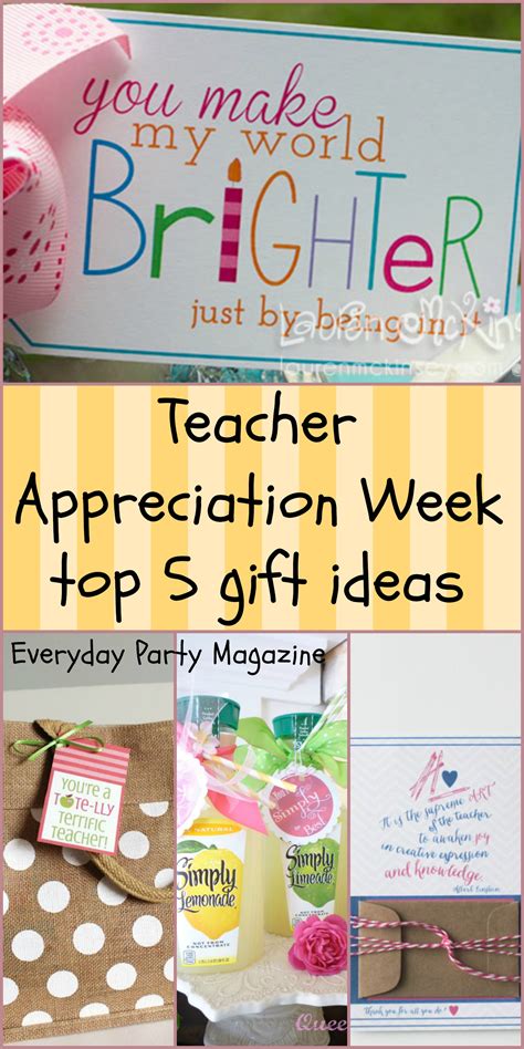 And since i think teachers are awesome and deserve a special place in heaven for dealing my 3 kids so i will totally get on board and spread the love! Top 5 Teacher Appreciation Gifts - Everyday Party Magazine