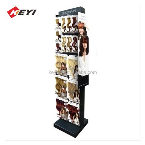 Easy Assemble Black Acrylic Hair Extensions Stand Display Hair Bundle
