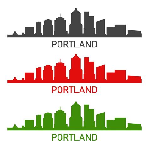 Portland Skyline Illustrated On White Background 3336977 Vector Art At