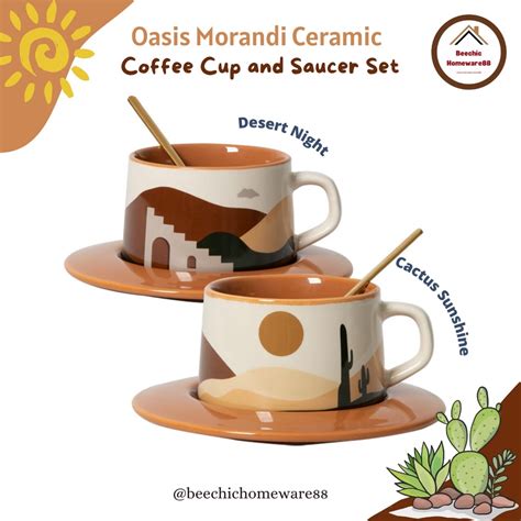 Jual Oasis Morandi Ceramic Coffee Cup And Saucer Set Gelas Dan