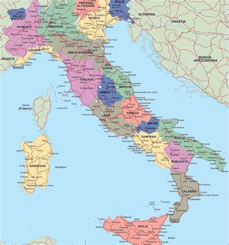 Italy Political Map Illustrator Vector Eps Maps Eps Illustrator Map