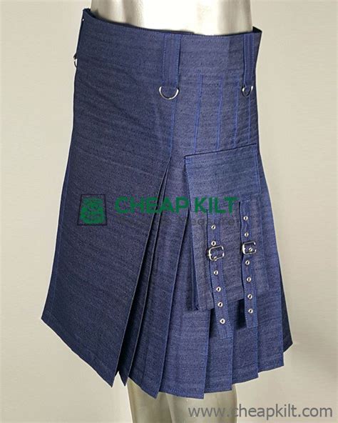 Elegant Deluxe Denim Kilt Fashionable Denim Kilt Cheap Kilt