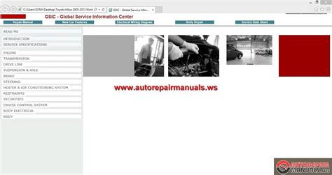 Gsic Toyota Hilux 2005 2013 Workshop Manual Auto Repair Manual Forum