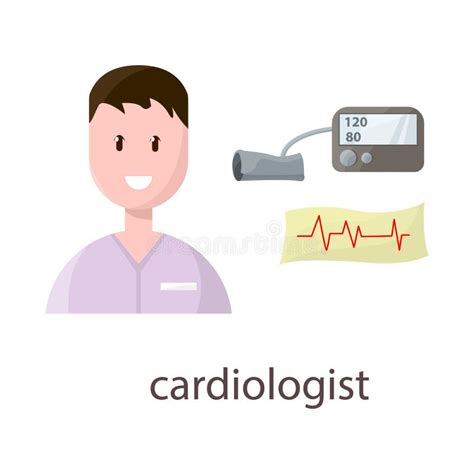 Vector Illustration Of Cardiologist And Cardiovascular Icon Set Of
