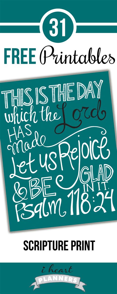 We have computer video games and term queries, decor in your home, holiday printables. Day 5: Free Scripture Art Print - I Heart Planners