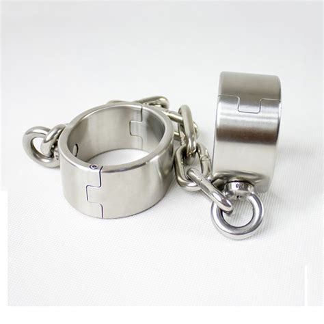 Stainless Steel Leg Irons Female Ankle Cuffs Metal Bondage Restraints