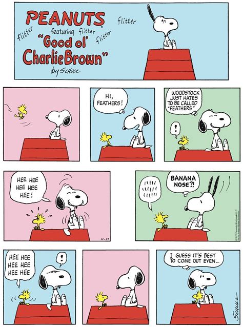 Peanuts By Charles Schulz For Sun 17 Nov 2019 Peanuts Snoopy Comics Peanuts Snoopy Woodstock