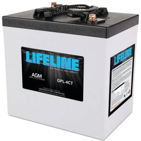 Lifeline Gpl 4ct Group Gc2 Agm 6v Deep Cycle Battery Fisheries Supply