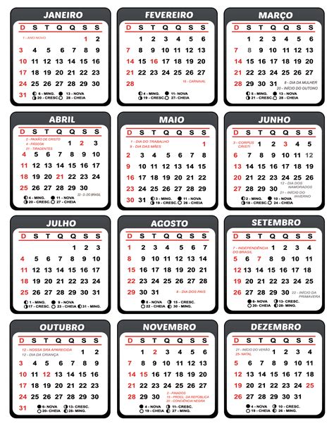 Gabarito Calendário 2021 Folhinha Imagem Legal Calendários