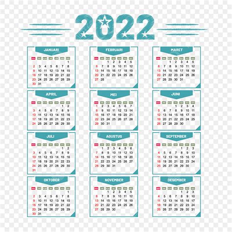 Calendar Squares Vector Art Png 2022 Calendar With Star And Turquoise