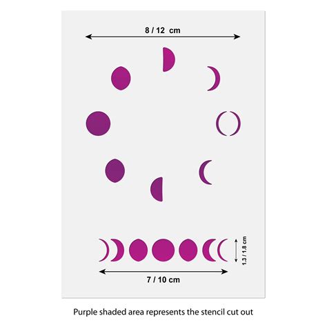 Moon Phases Stencil Moon Craft Template Lunar Phase Moon Crafts
