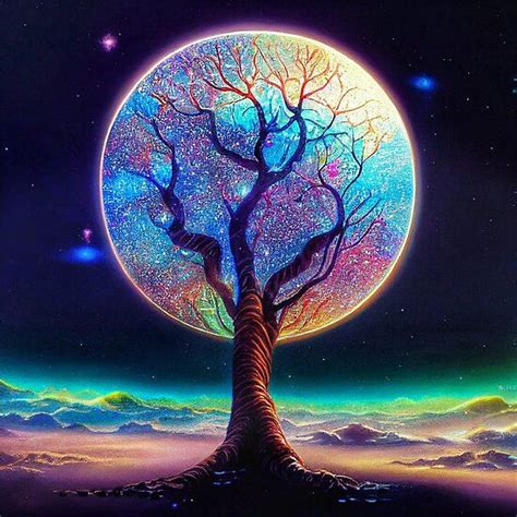 Trees Of Cosmic Wonder In 2023 Dream Art Tree Art Fractal Art