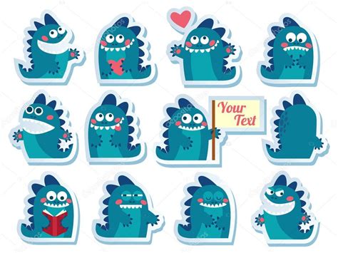 Cute Character Monsters — Stock Vector © Yverovski 84177250