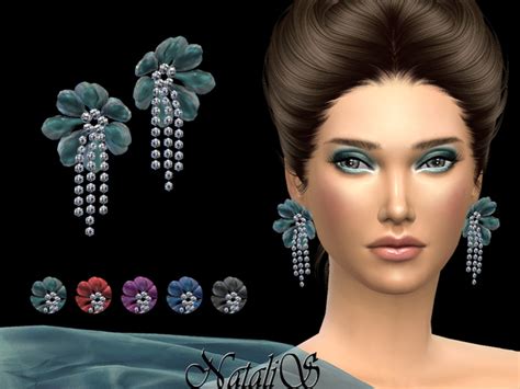 Organza Flower Earrings By Natalis At Tsr Sims 4 Updates