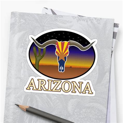 Az Arizona State Flag Logo Sticker By Threadsnouveau Redbubble