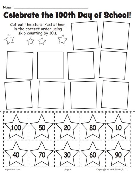 Free Printable 100 Day Worksheets Printable Templates