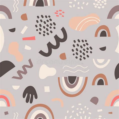 Geometric Background Seamless Pattern With Bright Ornament And Nude