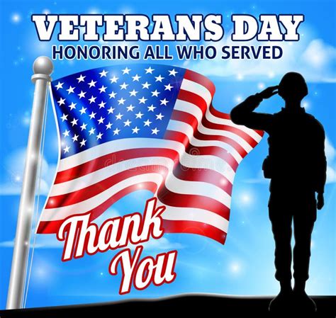 veterans day soldier saluting american flag stock vector illustration of silouette memorial