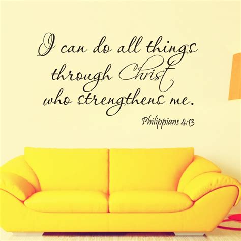 I Can Do All Things Through Christ Bible Quote Removable Vinyl Quotes