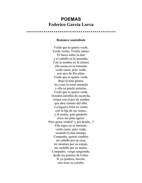 Federico García Lorca Poemas