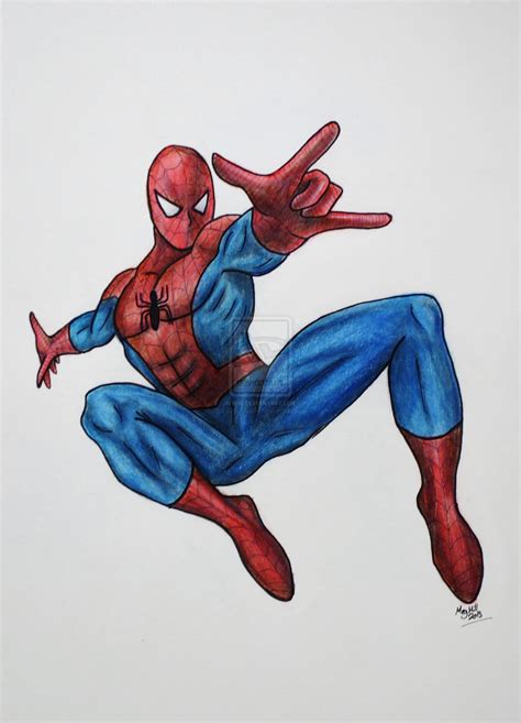Spider Man Colour Pencil Drawing
