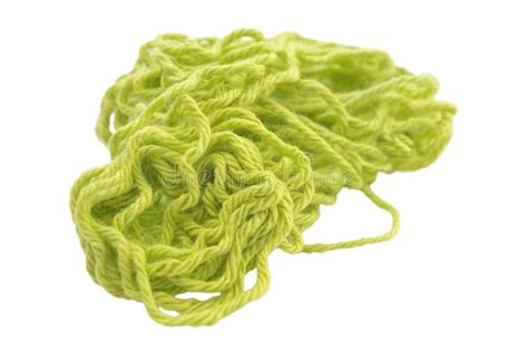 Green Cotton Threads For Crochet Or Knitting Isolated On White Stock