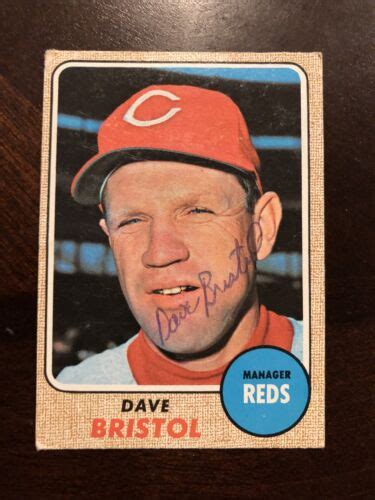Dave Bristol 1968 Topps Autographed Signed Auto Baseball Card Reds 148 Ebay