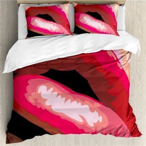 order sexy lips of a woman mouth with red lipstick duvet cover bedding set from brightroomy now