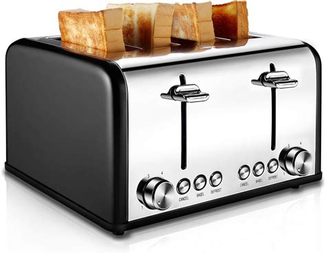Toaster 4 Slice Cusibox Stainless Steel Toaster With Bagel