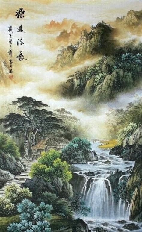 hits  lukisan pemandangan alam china poster etsy